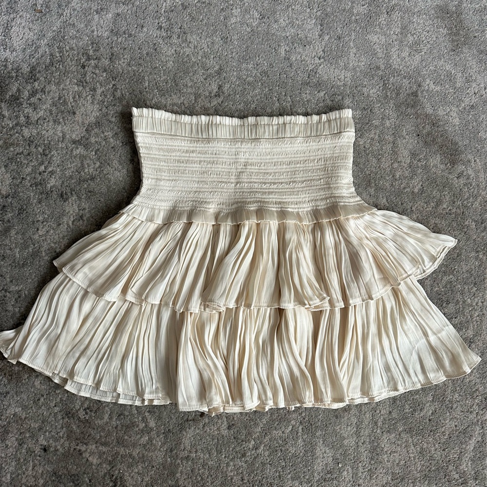 Elegant Cream Tiered Skirt